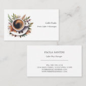 Waterverf koffiekopje visitekaartje (Voorkant / Achterkant)