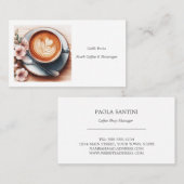 Waterverf koffiekopje visitekaartje (Voorkant / Achterkant)