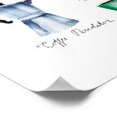 Waterverf Koffiepot, slijpsel, beker, Mok, Moka Po Poster (Hoek)