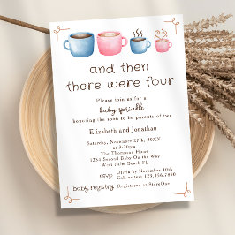 Waterverf Koffiethema Schattigee 2e Baby Sprinkle Kaart