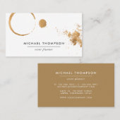 Waterverf Koffiezeren en Splashes Visitekaartje (Voorkant / Achterkant)