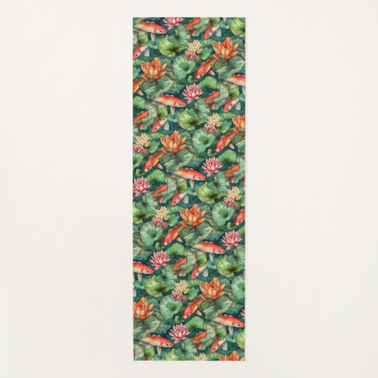 Waterverf Koi en Water Lelies Yoga Mat (Voorkant)