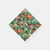 Waterverf Koi en Water Lilies Papier Servet (Hoek)