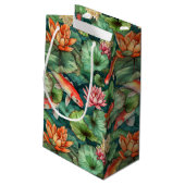 Waterverf Koi en Water Lilies Small Gift Bag Klein Cadeauzakje (Achterkant Gekanteld)