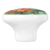 Waterverf Koi en Waterlelies Keramische knop (Zijkant)