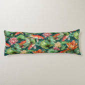 Waterverf Koi en Waterlelies Lichaamskussen (Achterkant)