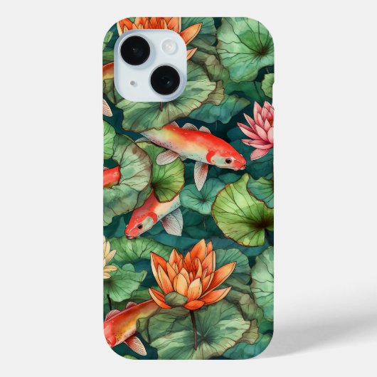 Waterverf Koi en waterlelies nauwelijks daar Case-Mate iPhone Case (Achterkant)