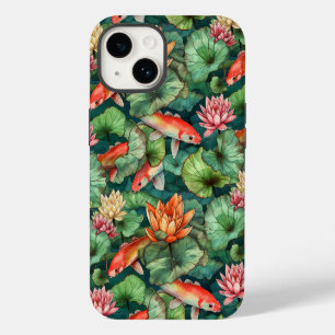 Waterverf Koi en waterlelies nauwelijks daar iPhone 14 Hoesje