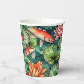 Waterverf Koi en Waterlelies Papieren beker (Links)