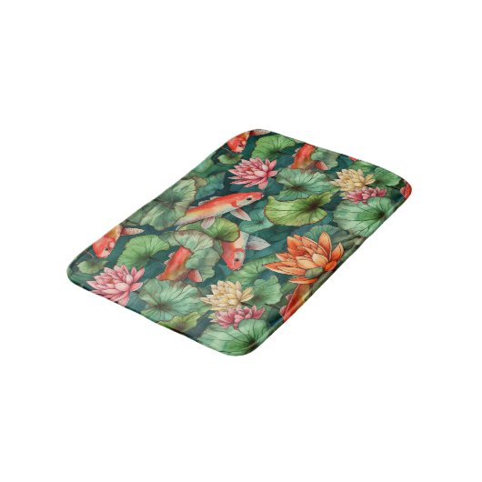 Waterverf Koi en waterlilies Bath Mat (Gekanteld)