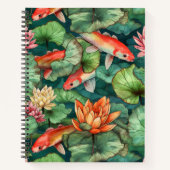 Waterverf Koi en waterlilies Notitieboek (Voorkant)