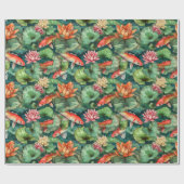 Waterverf Koi en waterlilies — Verpakkingspapier Cadeaupapier (Vlak)