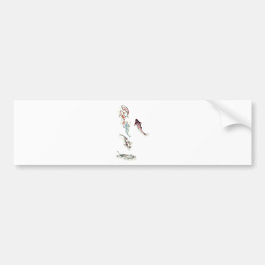 Waterverf Koi Fish Bumpersticker (Voorkant)