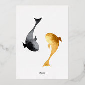 Waterverf Koi Fish Folie bruiloft Folie Uitnodiging (Achterkant)