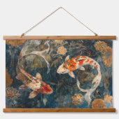 Waterverf Koi Fish Illustratie Hangend Wandkleed (Voorkant)