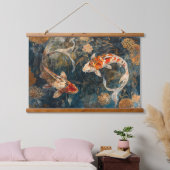Waterverf Koi Fish Illustratie Hangend Wandkleed (Slaapkamer)