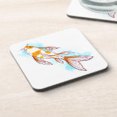 Waterverf Koi Fish op witte illustratie Bier Onderzetter (Linkerzijde)