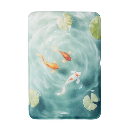 Waterverf Koi Fish Serenity Badmat (Voorkant Verticaal)