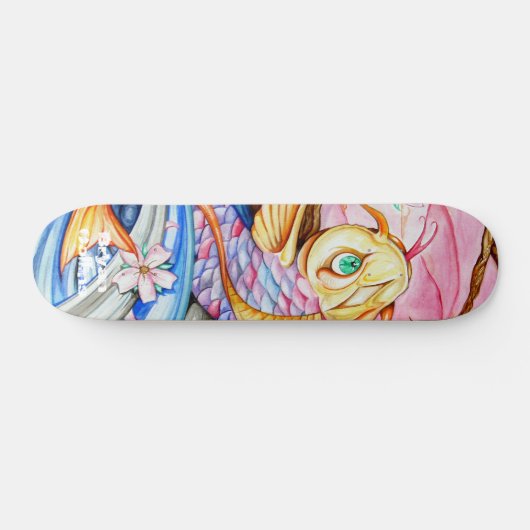 Waterverf Koi Fish Skateboard (Horizontaal)