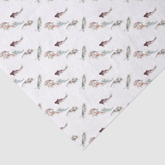 Waterverf Koi Fish Tissuepapier (Detail)