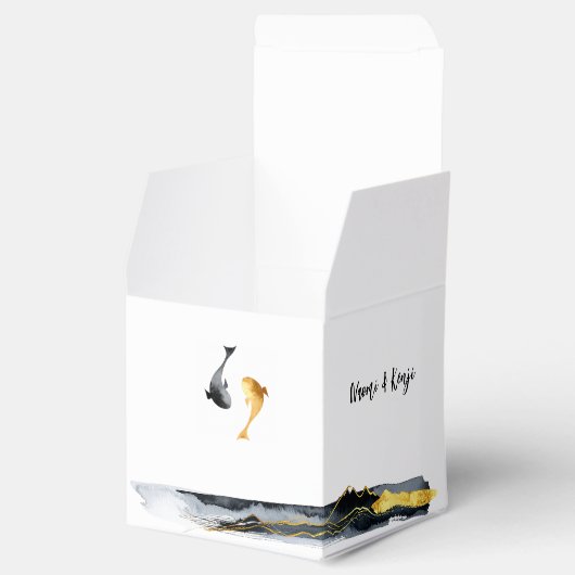 Waterverf Koi Fish Wedding Bedankdoosjes (Geopend)