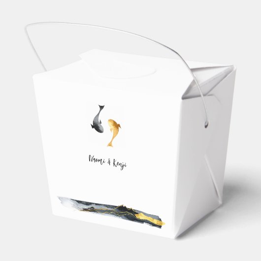 Waterverf Koi Fish Wedding Bedankdoosjes (Achterkant)