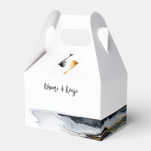 Waterverf Koi Fish Wedding Bedankdoosjes (Achterkant)