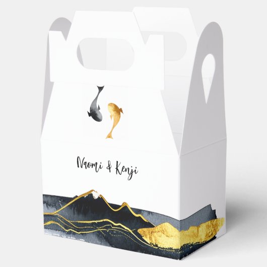 Waterverf Koi Fish Wedding Bedankdoosjes (Geopend)