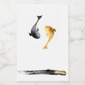 Waterverf Koi Fish Wedding Candle Label Voedselcontainer Etiket (Enkel label)