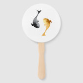 Waterverf Koi Fish Wedding Handwaaier (Achterkant)