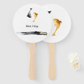 Waterverf Koi Fish Wedding Handwaaier (Voorkant en achterkant)
