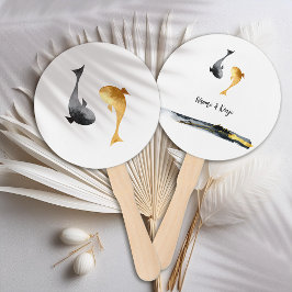 Waterverf Koi Fish Wedding Handwaaier