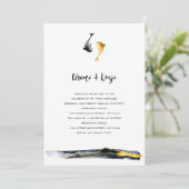 Waterverf Koi Fish Wedding Kaart (Staand voorkant)