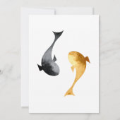 Waterverf Koi Fish Wedding Kaart (Achterkant)