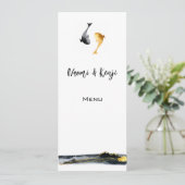 Waterverf Koi Fish Wedding Menu (Staand voorkant)