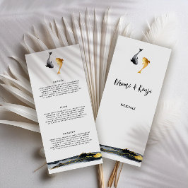 Waterverf Koi Fish Wedding Menu