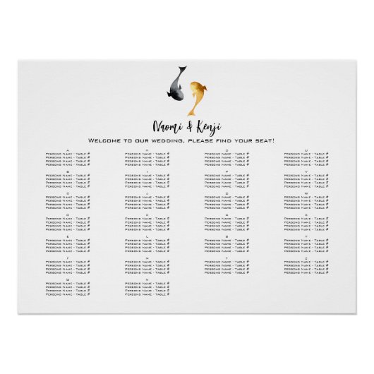Waterverf Koi Fish Wedding Perfect Poster (Voorkant)