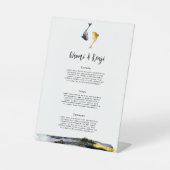 Waterverf Koi Fish Wedding Reclamebord Met Voetstuk (Voorkant)