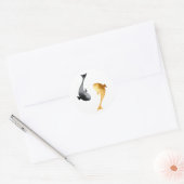 Waterverf Koi Fish Wedding Ronde Sticker (Envelop)