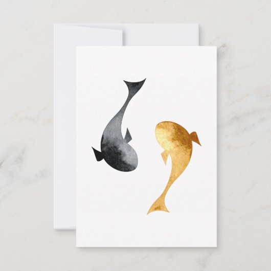 Waterverf Koi Fish Wedding Save The Date (Achterkant)