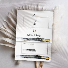 Waterverf Koi Fish Wedding Uitnodigingen Wikkel