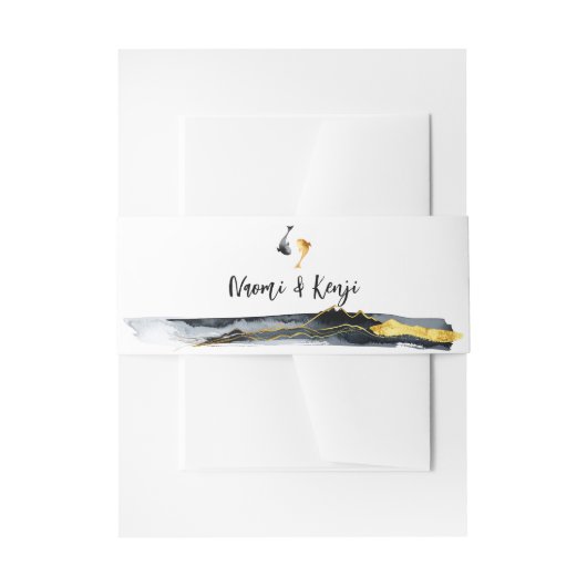 Waterverf Koi Fish Wedding Uitnodigingen Wikkel (Voorkant Voorbeeld)