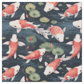 Waterverf Koi Pond Stof (Close Up)