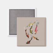 Waterverf koi vis rood bruin goud magneet (Voorkant / Achterkant)