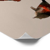 Waterverf koi vis rood bruin goud poster (Hoek)