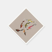 Waterverf koi vis rood bruin goud servet (Hoek)