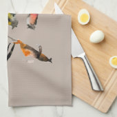 Waterverf koi vis rood bruin goud theedoek (Quarter Fold)