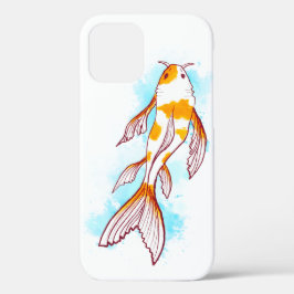 Waterverf Koi Vis Tekenen op Witte Achtergrond Case-Mate iPhone Case