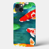 Waterverf Koi Vis Zwemmen in Pond Case-Mate iPhone Case (Achterkant)