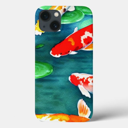 Waterverf Koi Vis Zwemmen in Pond Case-Mate iPhone Case (Achterkant)